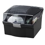 FEL90696 - Softworks Multimedia Tray with Hinged Lid, Adjustable Dividers, Black - Sold as 1 Each