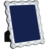 25 X 20cm British Antique Frame Blue Velvet Back In Sterling Silver By Carrs Of Sheffield