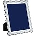 25 x 20cm British Antique Frame- Blue Velvet Back In Sterling Silver By Carrs Of Sheffield