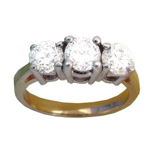 14K 2.00 CTW Three-Stone Diamond Ring