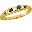 14K Yellow Gold Black and Yellow Diamond Anniversary Band with Diamonds