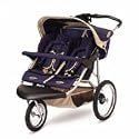 InStep Safari Swivel Double Jogging Stroller (Blue/Khaki)