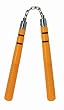 Nunchaku 12" Orange Top Blk Str - Martial Arts - Nunchaku