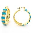 Gold Plated Brass with Aqua Marine Synthetic Turquoise Earrings, Weight: 16.80gm Gold Plated Brass with Aqua Marine Synthetic Turquoise Earrings, Weight: 16.80gm