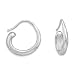 Puffed 3/4 Swirl Hoop Earrings Sterling Silver
