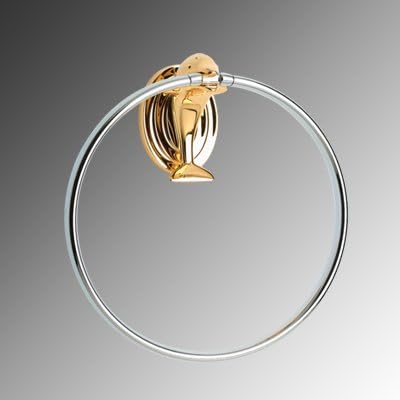 Dolphin Towel Ring - Chrome and PVD Brass Finish