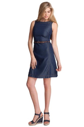 ESPRIT Collection Damen Kleid (knielang), D23271, Gr. 40 (L), Blau (clean washed denim 448 Preisvergleich