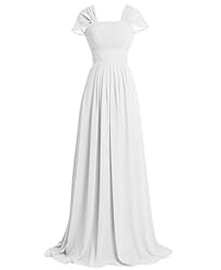 Pleated Cap Sleeves Empire   Waistline Bridesmaid Dress/Prom Dress/Party Dress 