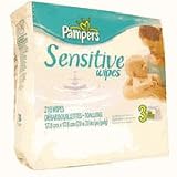 Pampers Sensitive Wipes: Hypo-allergic& Perfume-Free 7x7 in 3 Refills - 210 Wipes