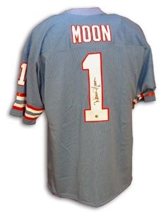Warren Moon Signed Houston Oilers Throwback Baby Blue Jersey