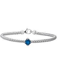 Sterling Silver Created Sapphire Bracelet