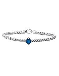 Sterling Silver Created Sapphire Bracelet
