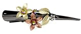 Orange Poppy Crystal Alligator Hair Clip Jewelry