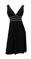 eVogues Jr Plus Size Sexy Black Rhinestone Low Cut V-Neck