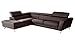 J&M Furniture Sparta Chocolate Italian Leather sectional Left Hand Facing