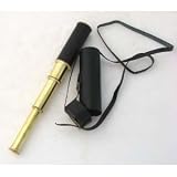 15 Handheld Brass Telescope with Leather Case - Nautical Collector