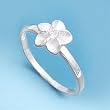 Sterling Silver Ring - Plumeria with Clear CZ and Satin Finish - 9 mm x 2 mm, Sizes 4-9 Sterling Silver Ring - Plumeria with Clear CZ and Satin Finish - 9 mm x 2 mm, Sizes 4-9