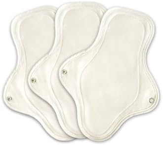 Organic Cotton Reusable Cloth Menstrual Pads - 3 Regular Pads (Greige Color