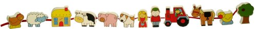 Childrens Toyshop  Toys : Wooden String Along - Farm - Bigjigs Toys
