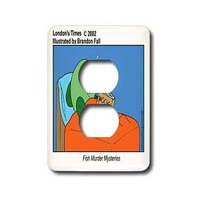 Londons Times Fish Fishing Deep Beneath Cartoons - Fish Murder Mysteries - Light Switch Covers - 2 plug outlet cover