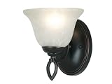 Kenroy Home 90815ORB Serenade 1-Light Vanity with Frosted White Marbleized Glass Shade, Oil Rubbed Bronze