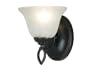 Kenroy Home 90815ORB Serenade 1-Light Vanity with Frosted White Marbleized Glass Shade, Oil Rubbed Bronze