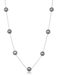 Honora "Black & White" Freshwater Cultured Pearl and Chain Necklace, 17"