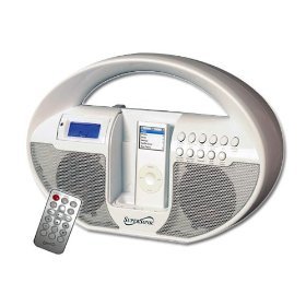 Supersonic SC-1109 Portable MP3 Speaker with Docking Station, Alarm Clock, AM/FM Radio & Auxiliary Jack