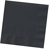 Creative Converting Touch of Color 200 Count 2-Ply Paper Beverage Napkins, Black Velvet