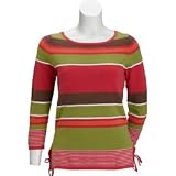 IZOD G 3/4 Sleeve Stripe Tie Sweater