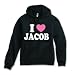 I Heart (Love) Jacob Adult Black Hooded Sweatshirt