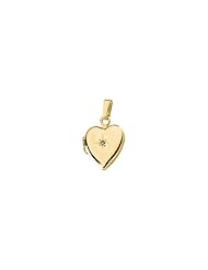 11.25x10.00 mm Heart Shaped Locket with Diamond in 14K Yellow Gold