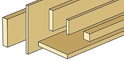 Dollhouse Miniature Stripwood 3/4 x 1 in Unfinished Wood