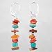 Southwestern Turquoise Gemstone Bead, Spiny Oyster and Sterling Silver Dangle Lever Back Earrings, #8987