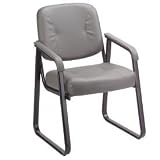 Anti-Microbial Reception Chair Gray Vinyl Upholstered