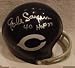 Gale Sayers Autographed/Hand Signed Chicago Bears Throwback 2-Bar Mini Helmet with HOF 77 Inscriptio