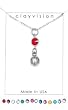 Clayvision Basketball Charm Necklace with Birthstone/Team Color Swarovski Crystal