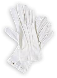 White Cotton Gloves with Snap