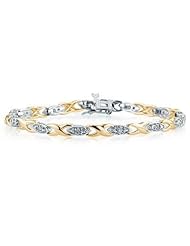 1/4 Carat Diamond Barcelet in Two Toned 14K Gold