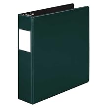 Wilson Jones 384 Heavy Duty D-Ring Binder with Label Holder, 2 Pockets, 2-Inch Ring Size, Hunter Green (W384-44G)