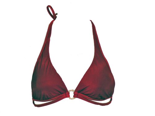 Radio Fiji Maroon Halter Swimsuit-top w/Sparkle Ring