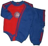 Chicago Cubs Newborn Baby Boy Knit Fleece Bodysuit and Sweatpants Set