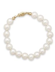 Freshwater Pearl Bracelet 8 -8.5mm Individually Knotted 14K Gold