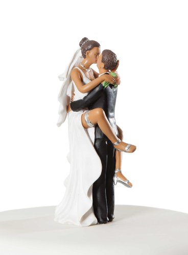 Funny Sexy African American Wedding Bride And Groom Cake Topper