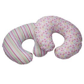 Boppy Bare Naked Pillow with 2 Slipcovers Spring Flowers/ Spring Stripe