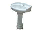Elements of Design VPB1254 Designer Fauceture Georgian Vitreous China Pedestal Bathroom Sink with 4-Inch Centers, White