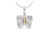 14K Yellow Gold and .925 Sterling Silver Fashion Charm Pendant