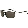 Carrera Huron/S Men's Rectangular Metal Polarized Lifestyle Sunglasses w/ Free B&F Heart Sticker Bundle - Matte Black/Gray