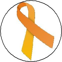 (Quantity 10) ORANGE AWARENESS RIBBON Pinback Buttons 1.25" (Animal Protection, Multiple Sclerosis, Kidney Cancer, ADHD)