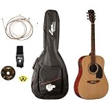Lyon by Washburn USM Acoustic Guitar with Built-in Digital Tuner- LG2TPAK